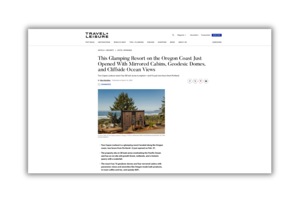 This Glamping Resort on the Oregon Coast Just Opened With Mirrored Cabins, Geodesic Domes, and Cliffside Ocean Views